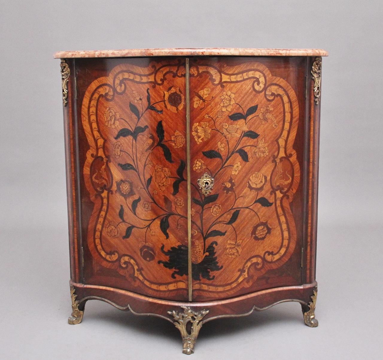 18th Century French Inlaid Tulipwood & Marble Top Corner Cupboard (1 of 10)