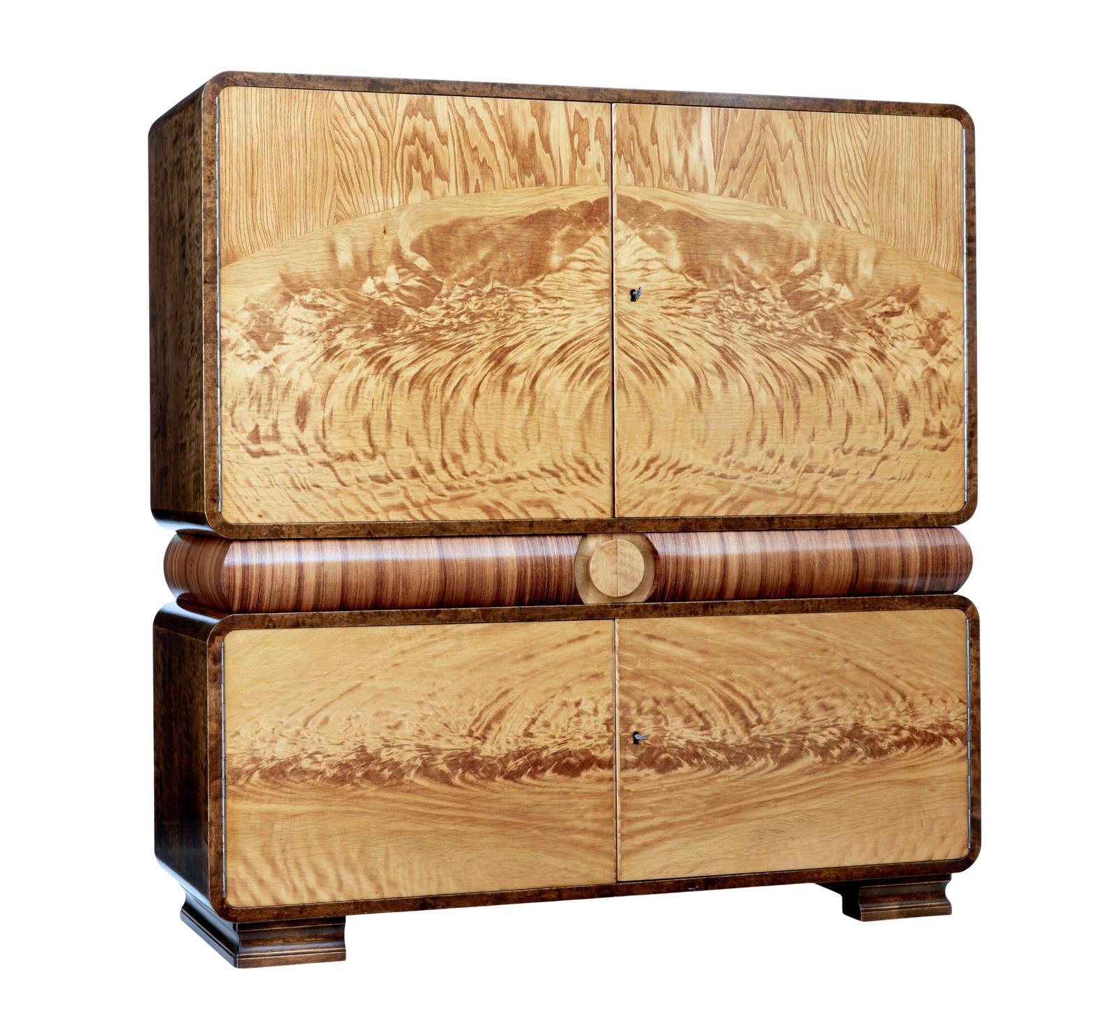 Art Deco Scandinavian Birch & Elm Cabinet (1 of 12)