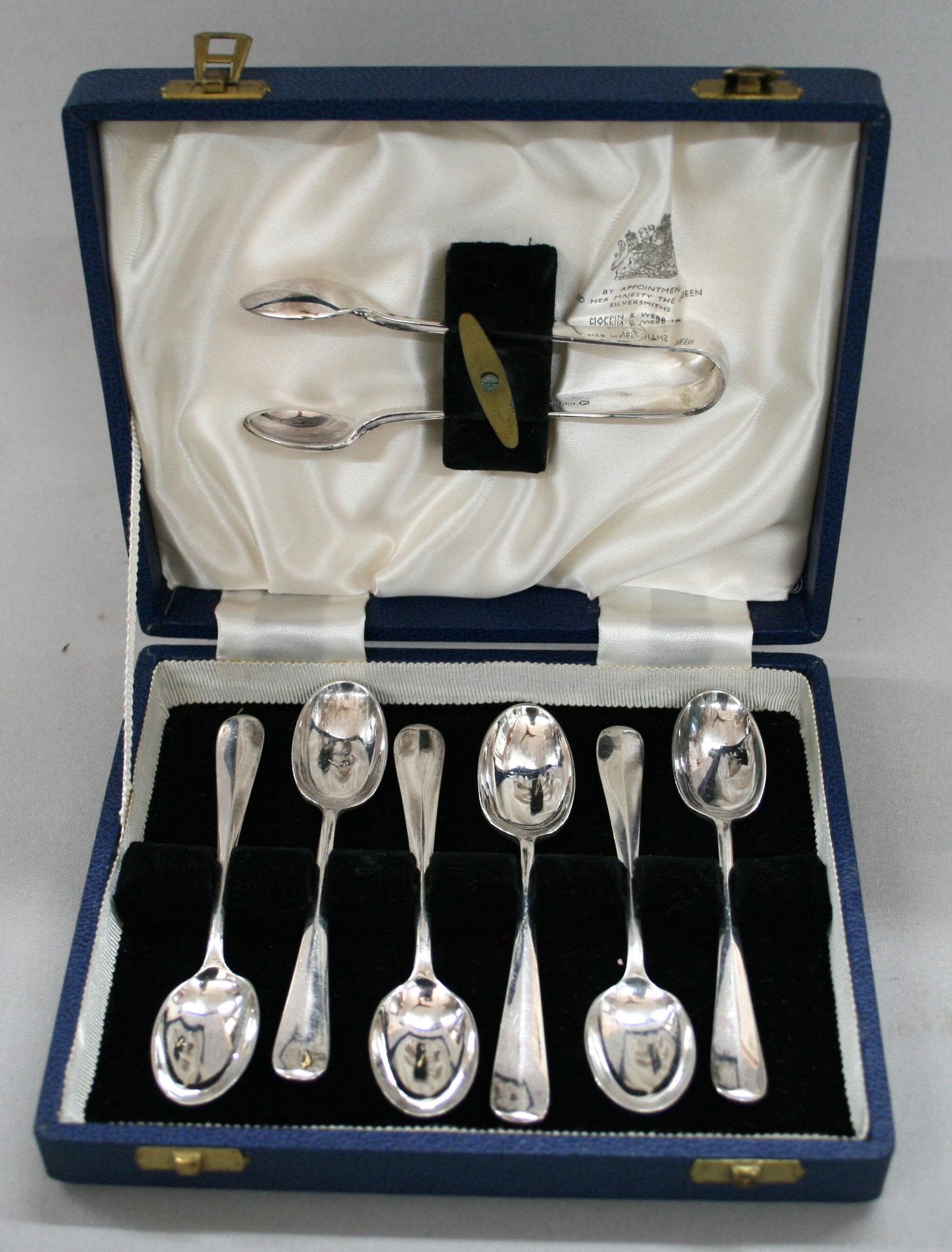 Boxed Set of 6 Teaspoons with Sugar Tongs (1 of 4)