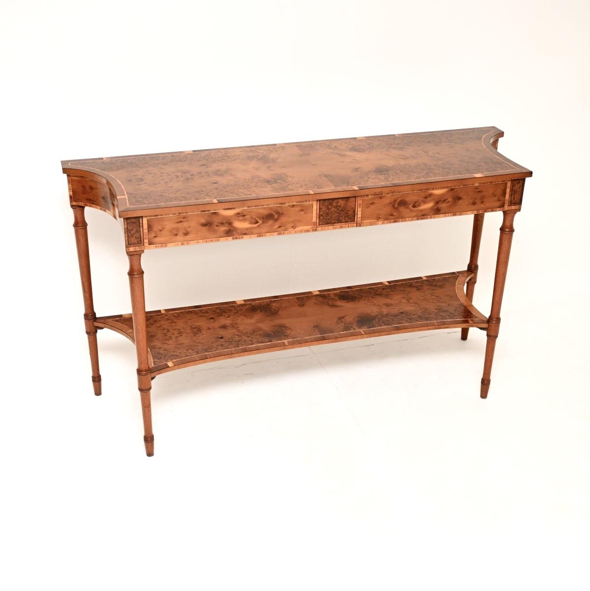 Large Inlaid Yew Wood Console Table (1 of 10) Large Inlaid Yew Wood Console Table (1 of 10)