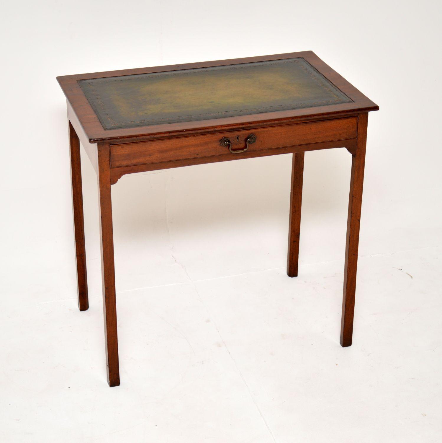 Antique Georgian Mahogany Leather Top Writing Table / Desk (1 of 10)