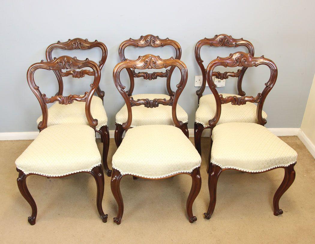 Antique Set Six Rosewood Victorian Dining Chairs (1 of 10) Antique Set Six Rosewood Victorian Dining Chairs (1 of 10)