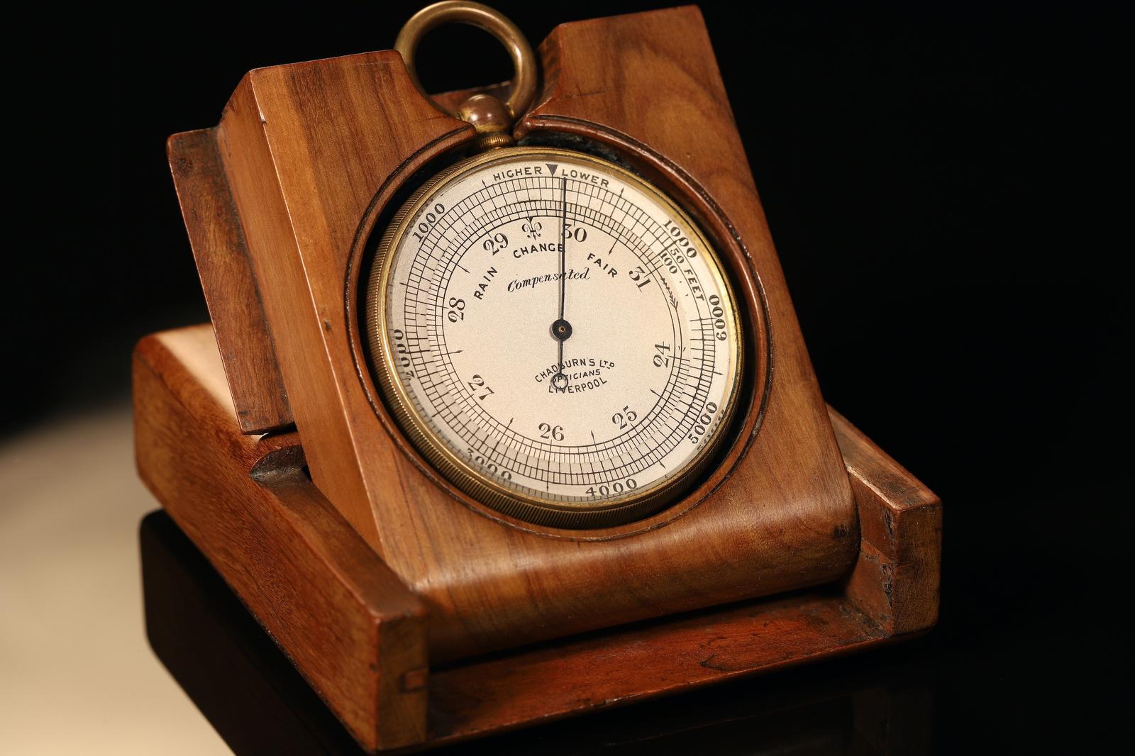 Antique Pocket Barometer Altimeter in Desk or Travel Case c.1880 (1 of 10)