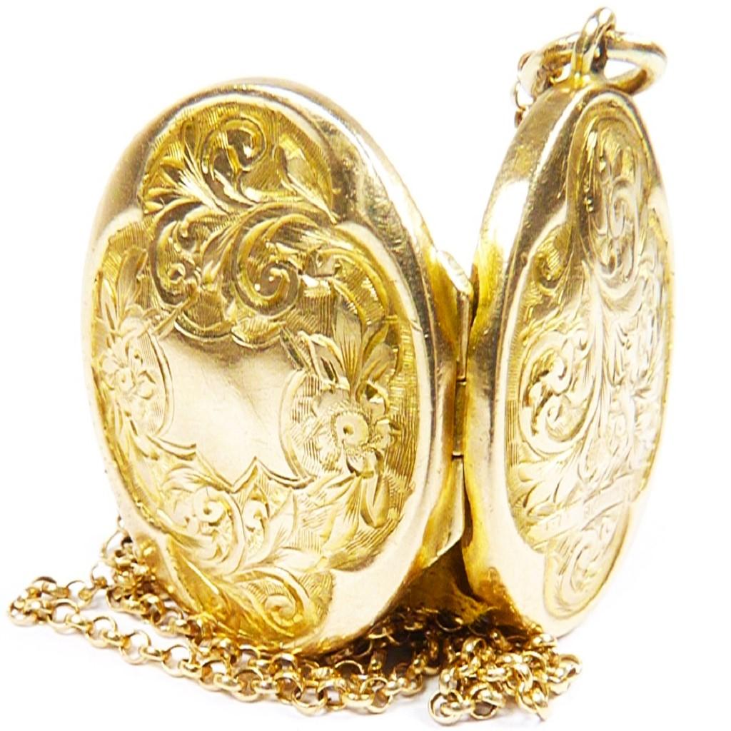 Ornate Hallmarked Gold Locket Necklace (1 of 11)
