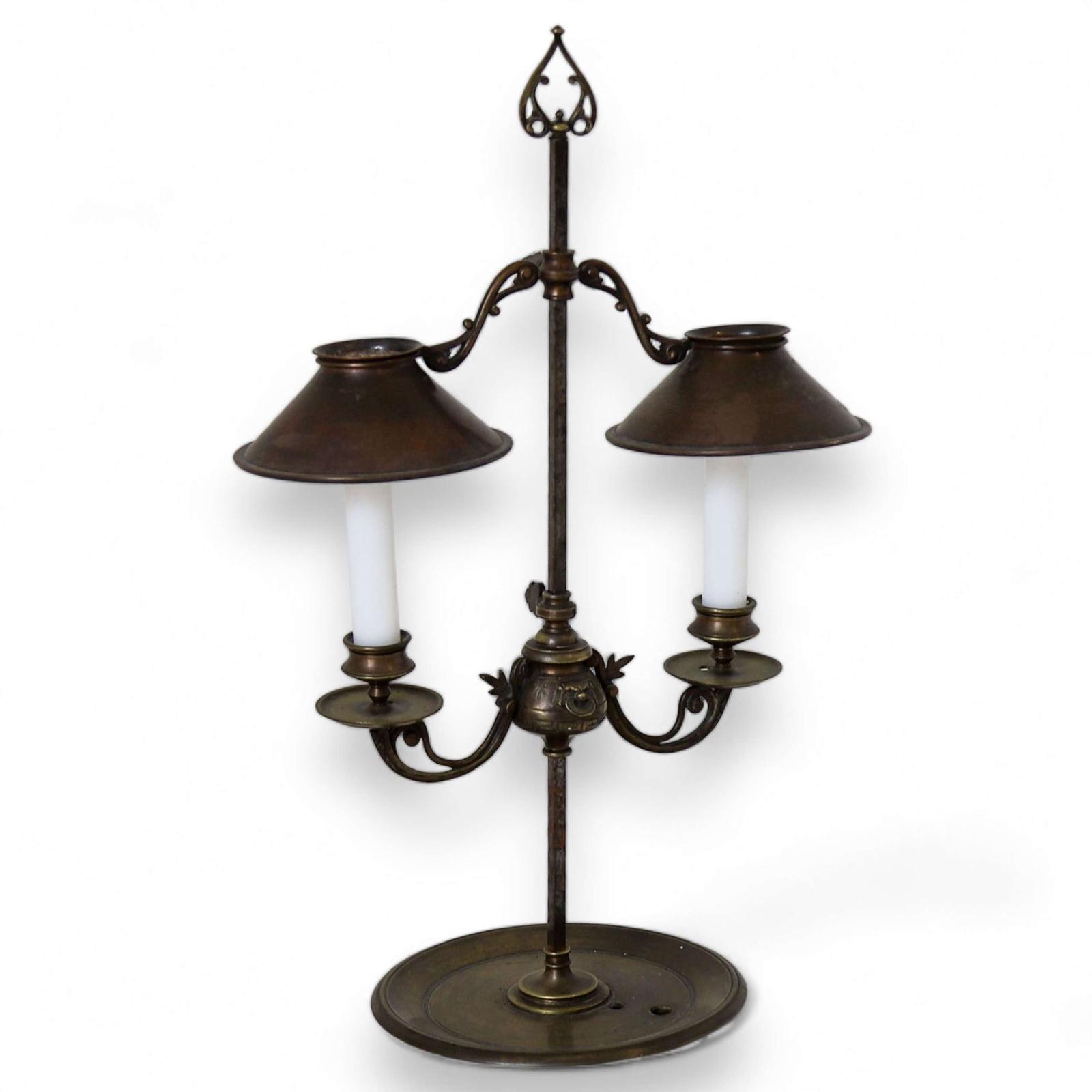 Antique French Adjustable Bouillotte 2 Candle Light Lamp circa 1900 (1 of 8)