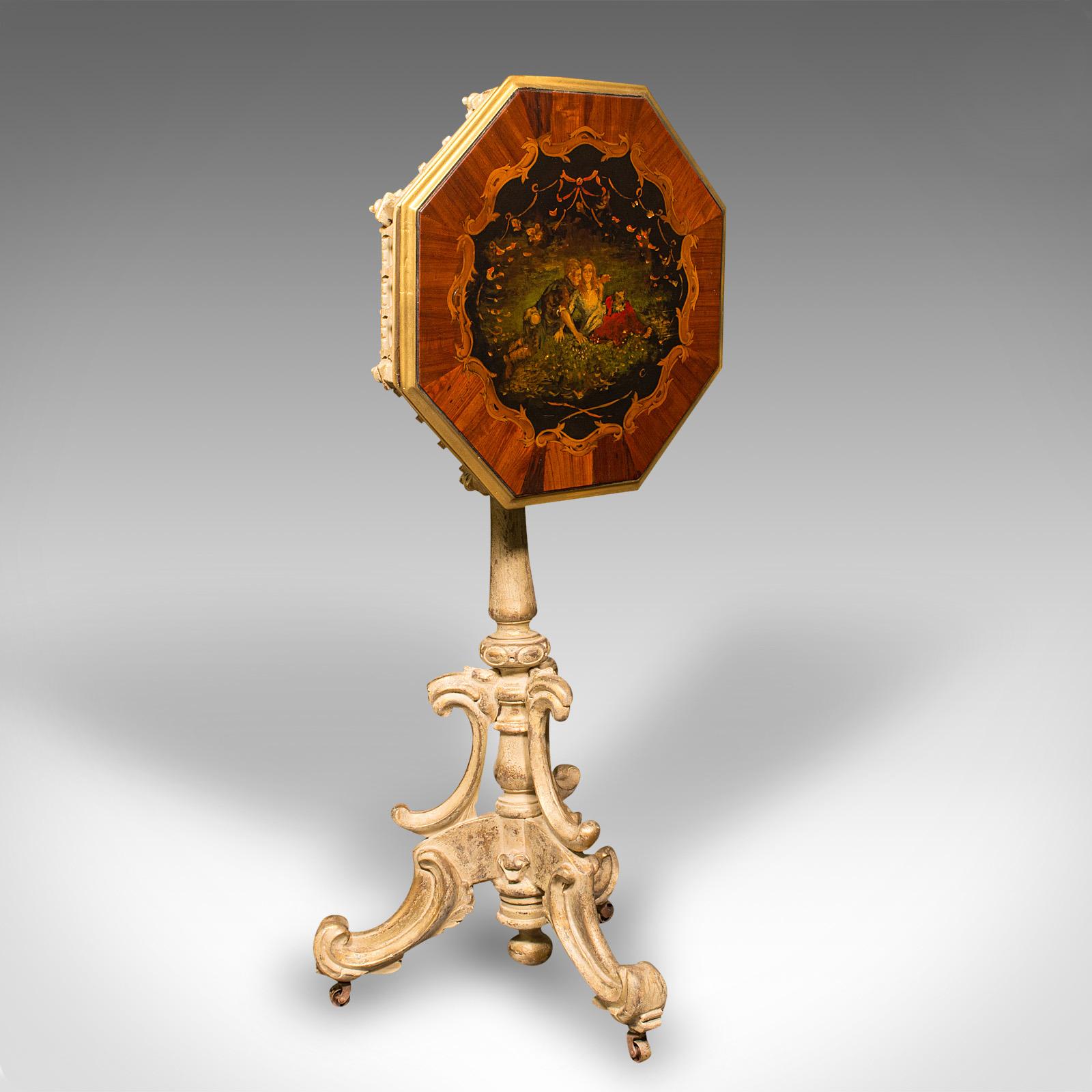 Antique Decorative Side Table, Continental, Lamp, Regency Revival, Victorian (1 of 12)