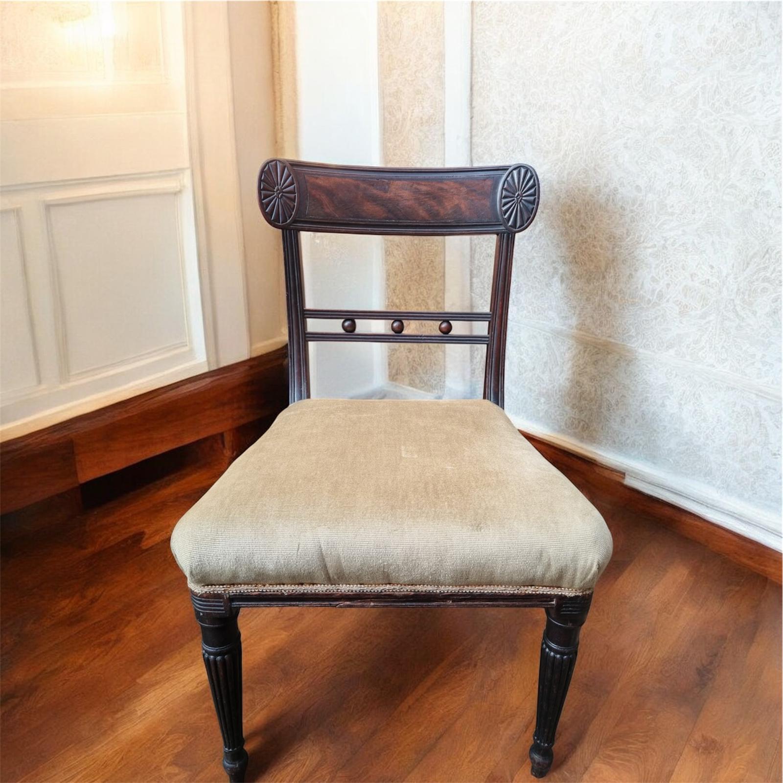 Antique Regency Mahogany Side Chair / c.1820 (1 of 8)