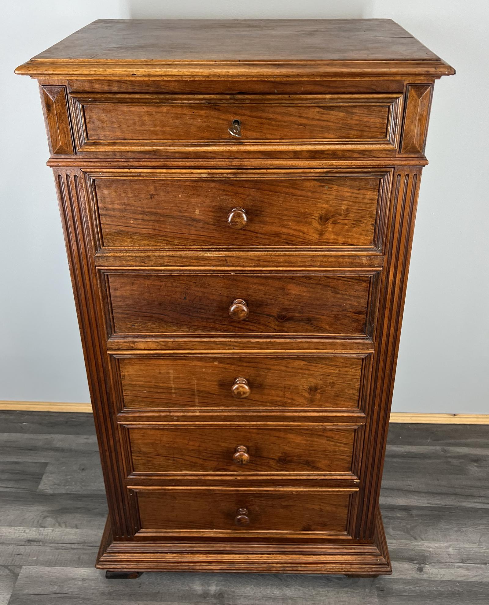 French Antique Burr Chest of Drawers Tallboy (1 of 16)