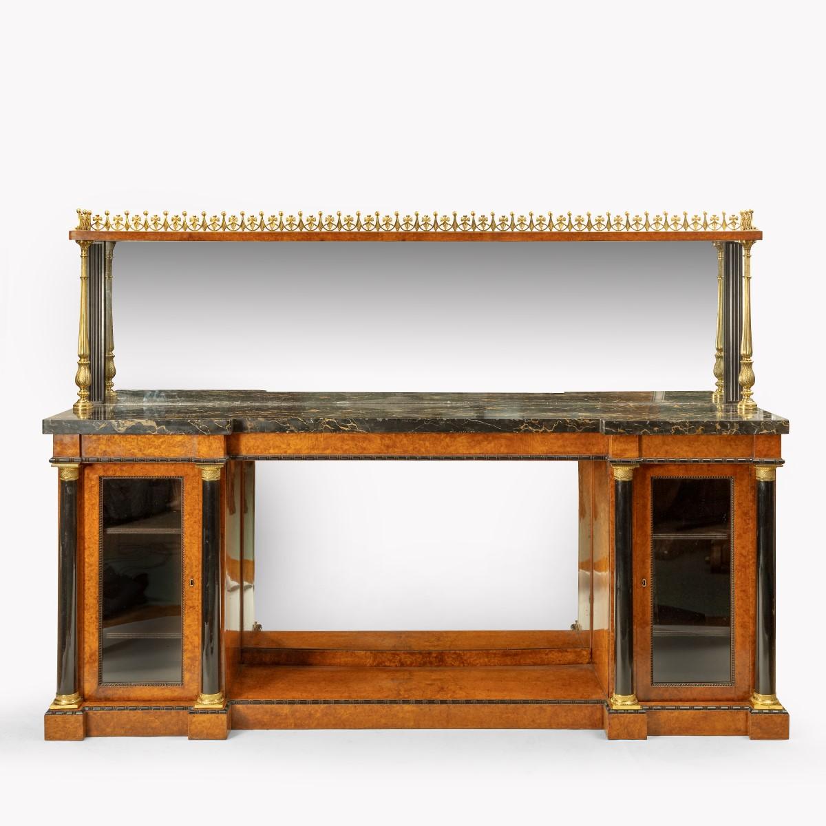 Late Regency Portoro Marble Topped Amboyna Side Cabinet (1 of 11)