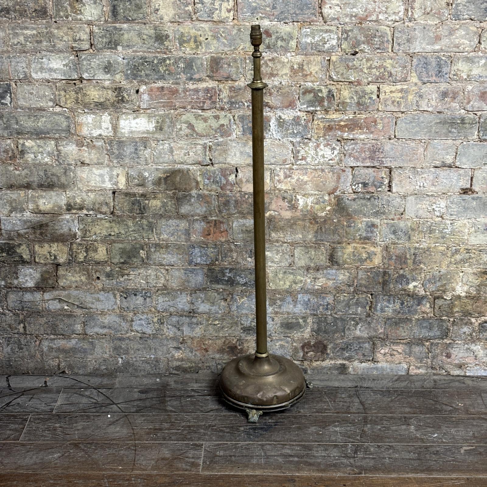 Antique Edwardian Brass Floor Lamp Stand (1 of 3)