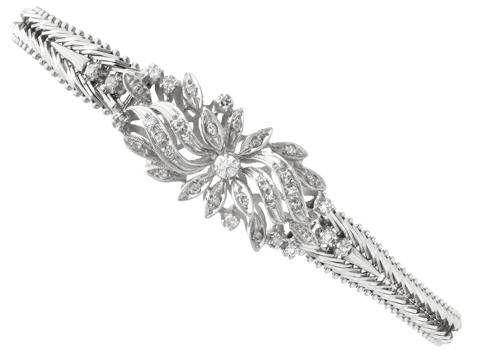 0.40ct Diamond & 18ct White Gold Bracelet Vintage c.1950 (1 of 12) 0.40ct Diamond & 18ct White Gold Bracelet Vintage c.1950 (1 of 12)