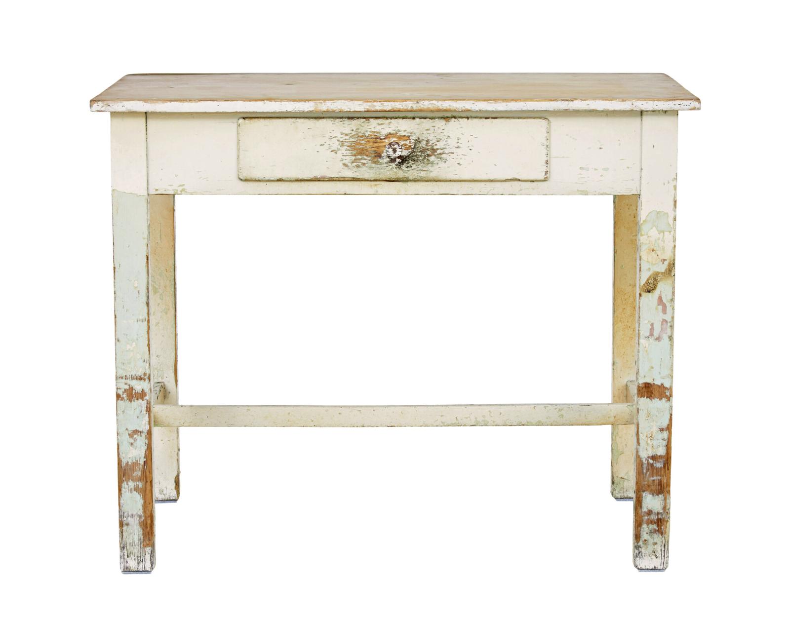19th Century Painted Pine Side Table (1 of 8) 19th Century Painted Pine Side Table (1 of 8)