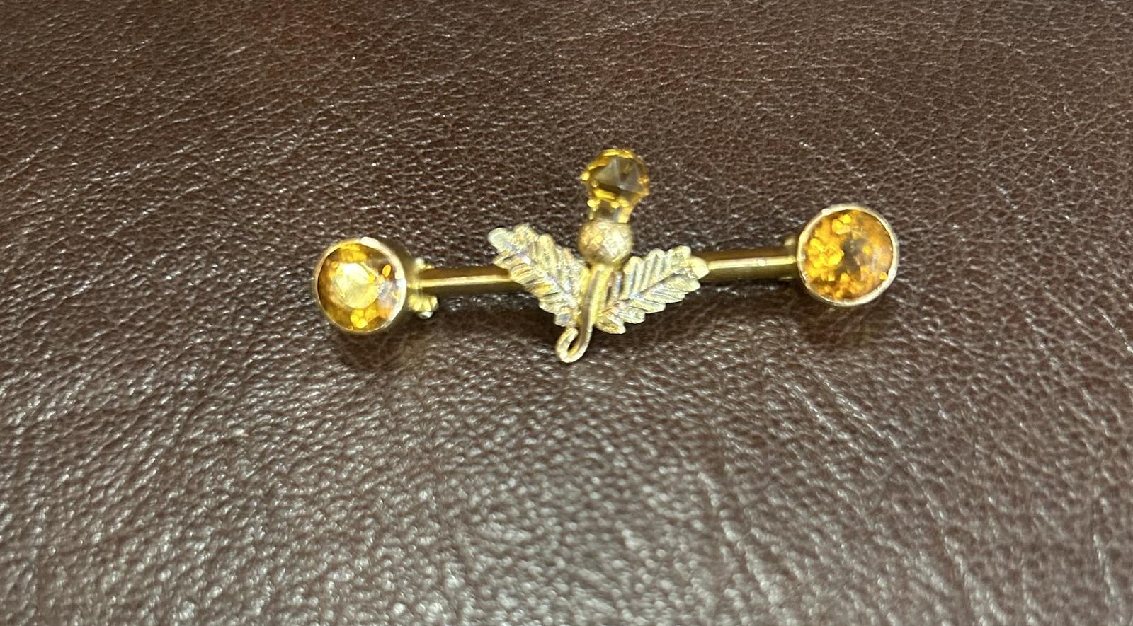 9ct Gold Citrine Brooch (1 of 2) 9ct Gold Citrine Brooch (1 of 2)