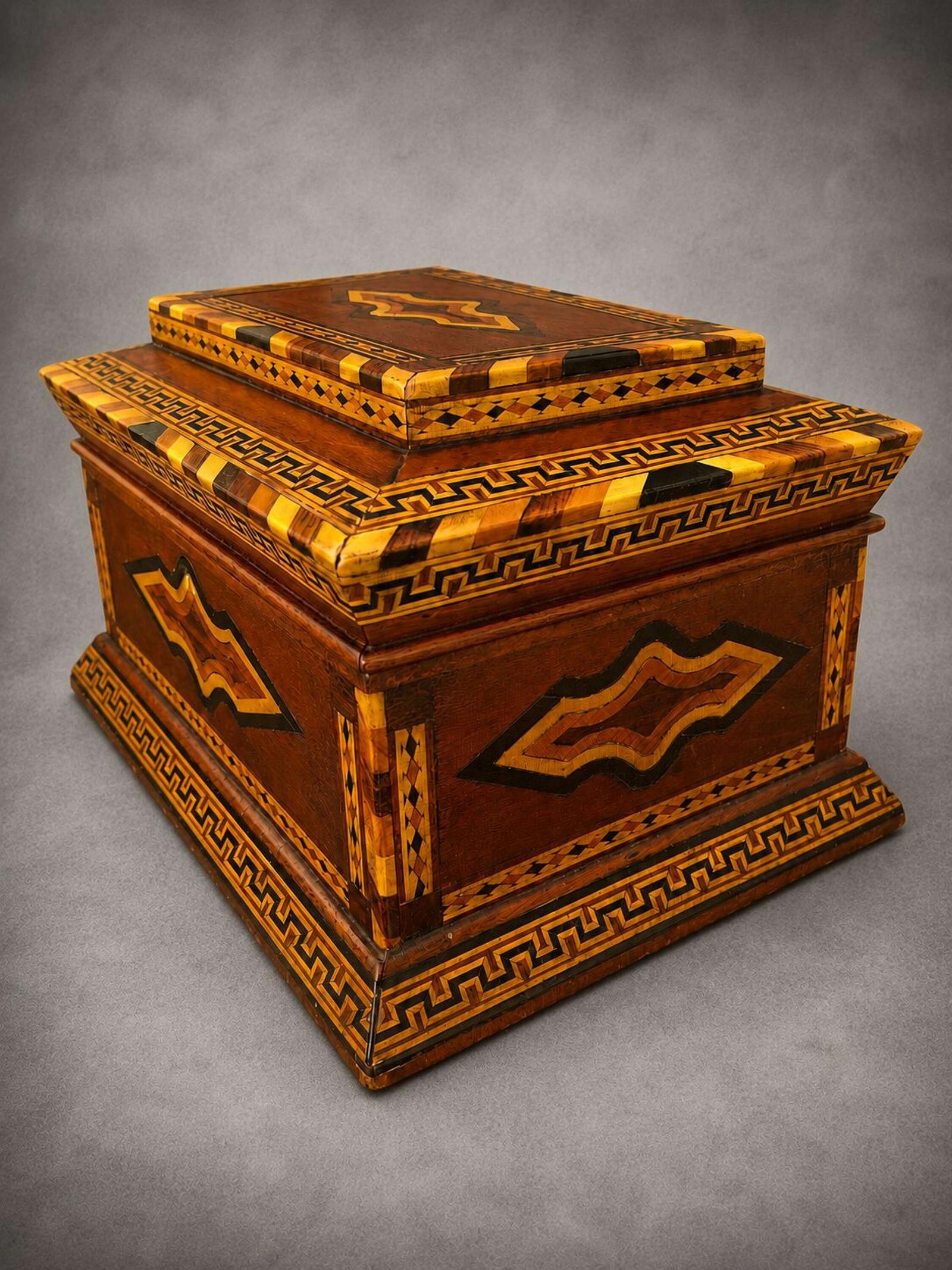 Antique Victorian Marquetry Jewellery Box Large (1 of 6) Antique Victorian Marquetry Jewellery Box Large (1 of 6)