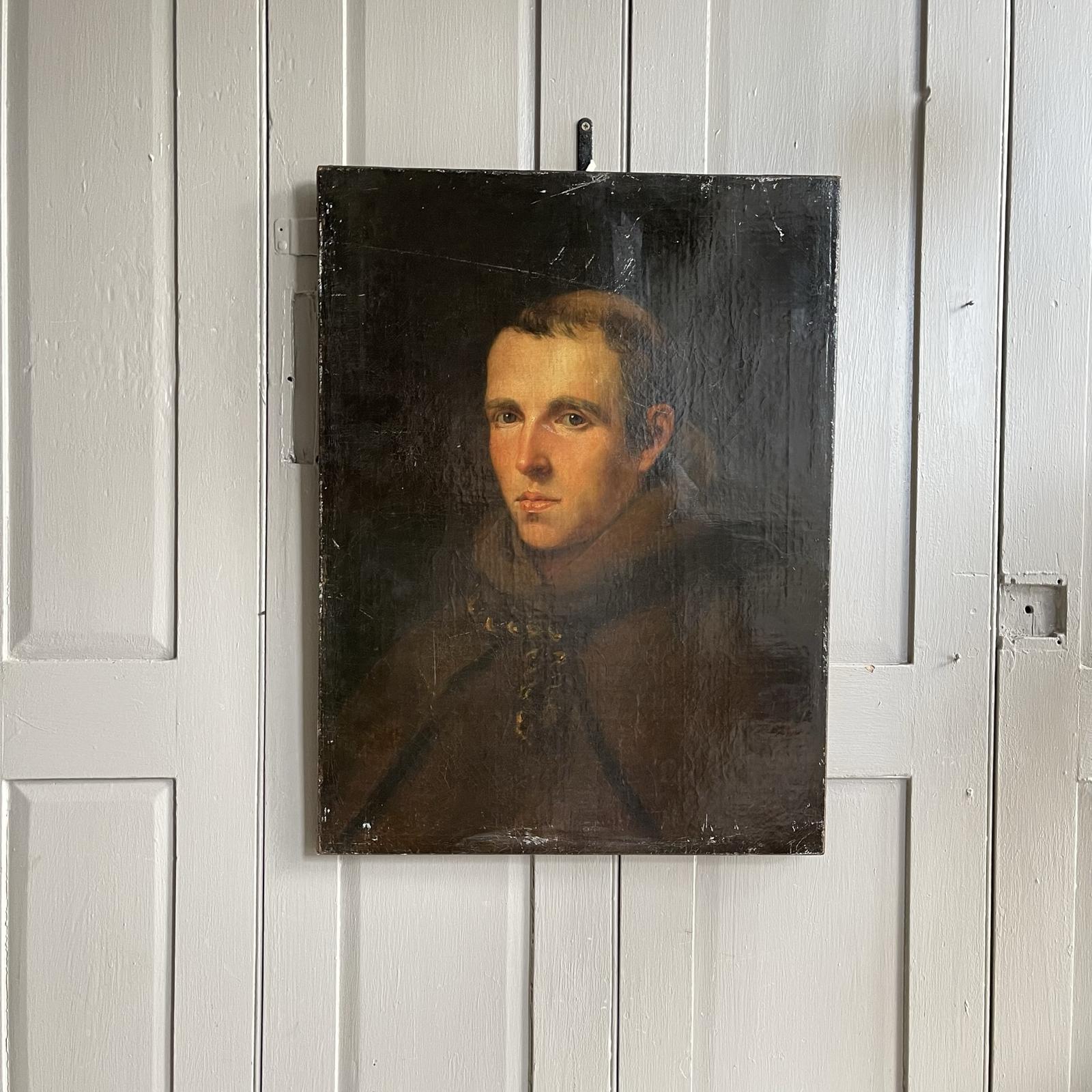 Antique 18th Century Spanish Portrait of a Man Monk in Robe After Velazquez (1 of 11)