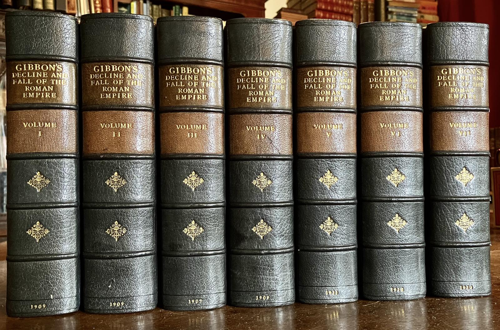 1909 History of the Decline & Fall of the Roman Empire Edward Gibbon Leather Set (1 of 4)
