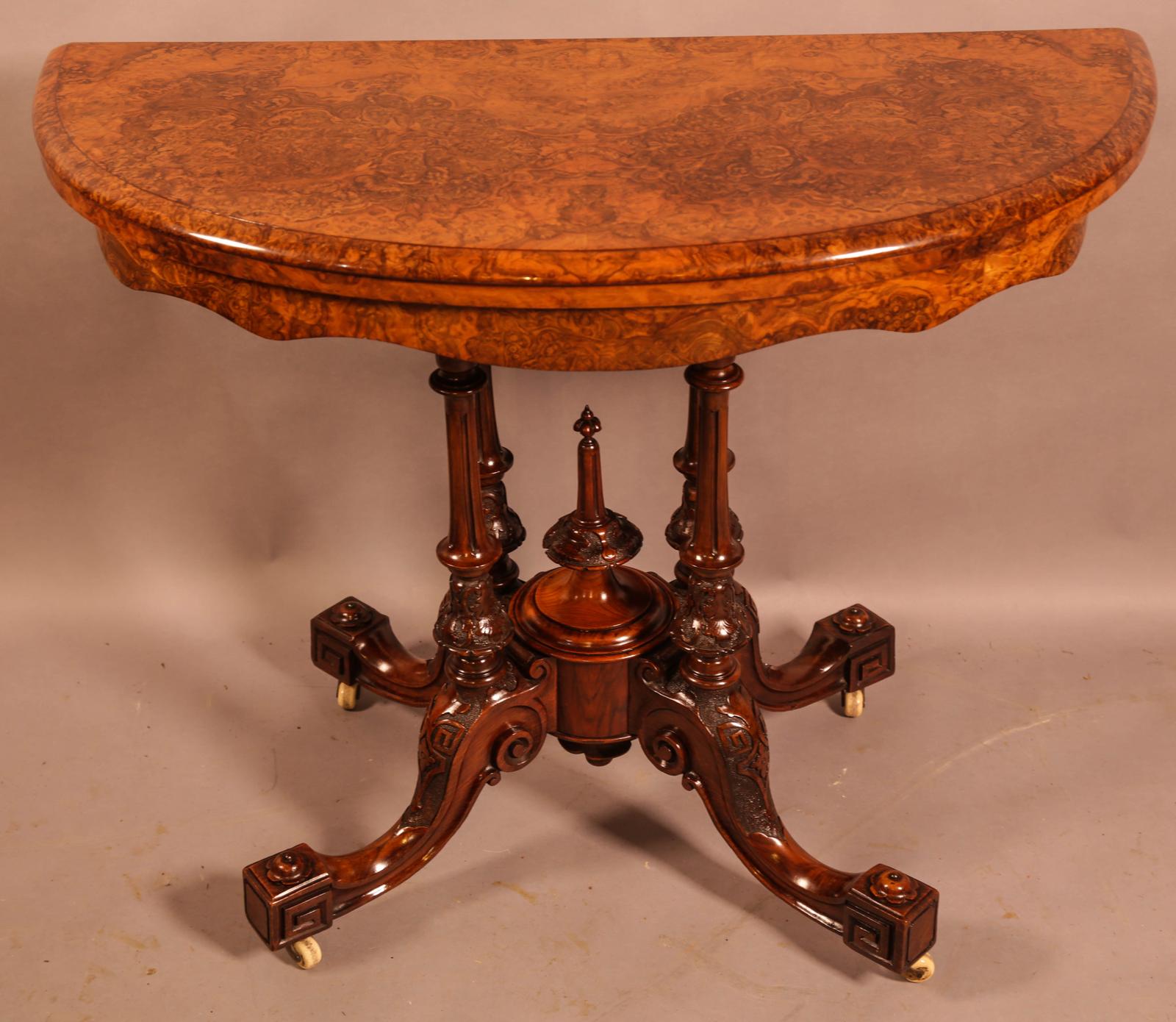 Superb Victorian Burr Walnut Games Table (1 of 9) Superb Victorian Burr Walnut Games Table (1 of 9)