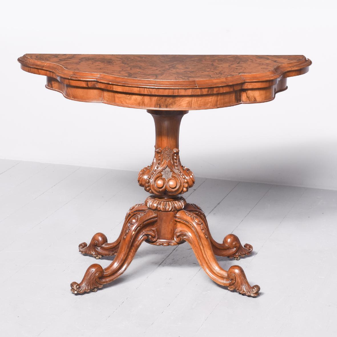 Burr Walnut Butterfly Shaped Card Table (1 of 10)
