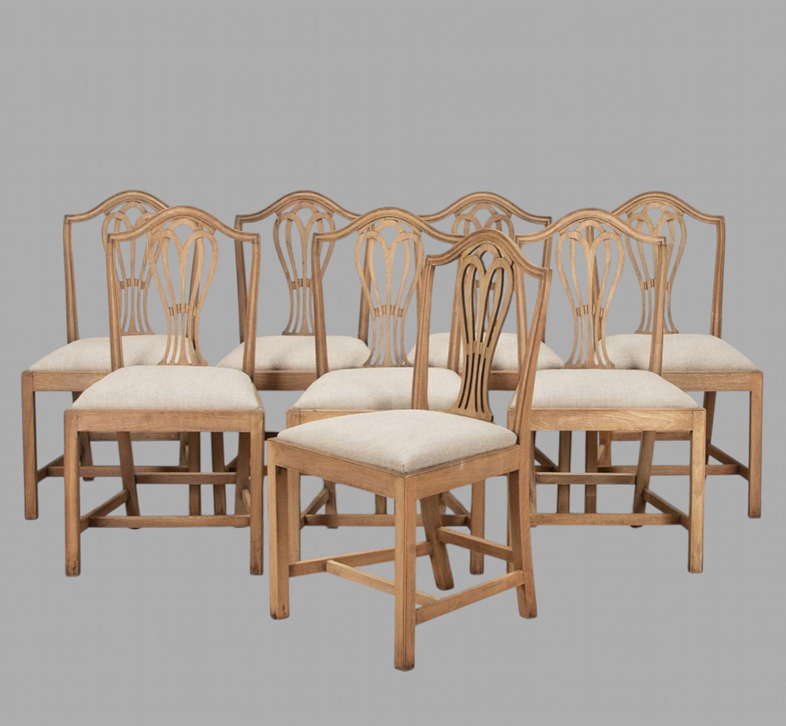 Attractive Set of Eight 19th Century Bleached Mahogany Chairs (1 of 5)