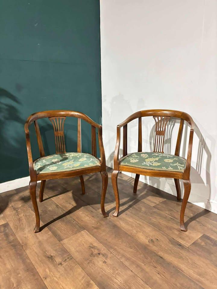 Pair Of Edwardian Inlaid Mahogany Tub Chairs (1 of 14) Pair Of Edwardian Inlaid Mahogany Tub Chairs (1 of 14)
