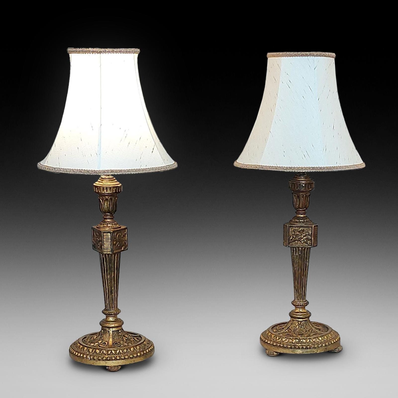 Pair of Early 19thc French Giltwood Chateau Candlesticks (1 of 9)