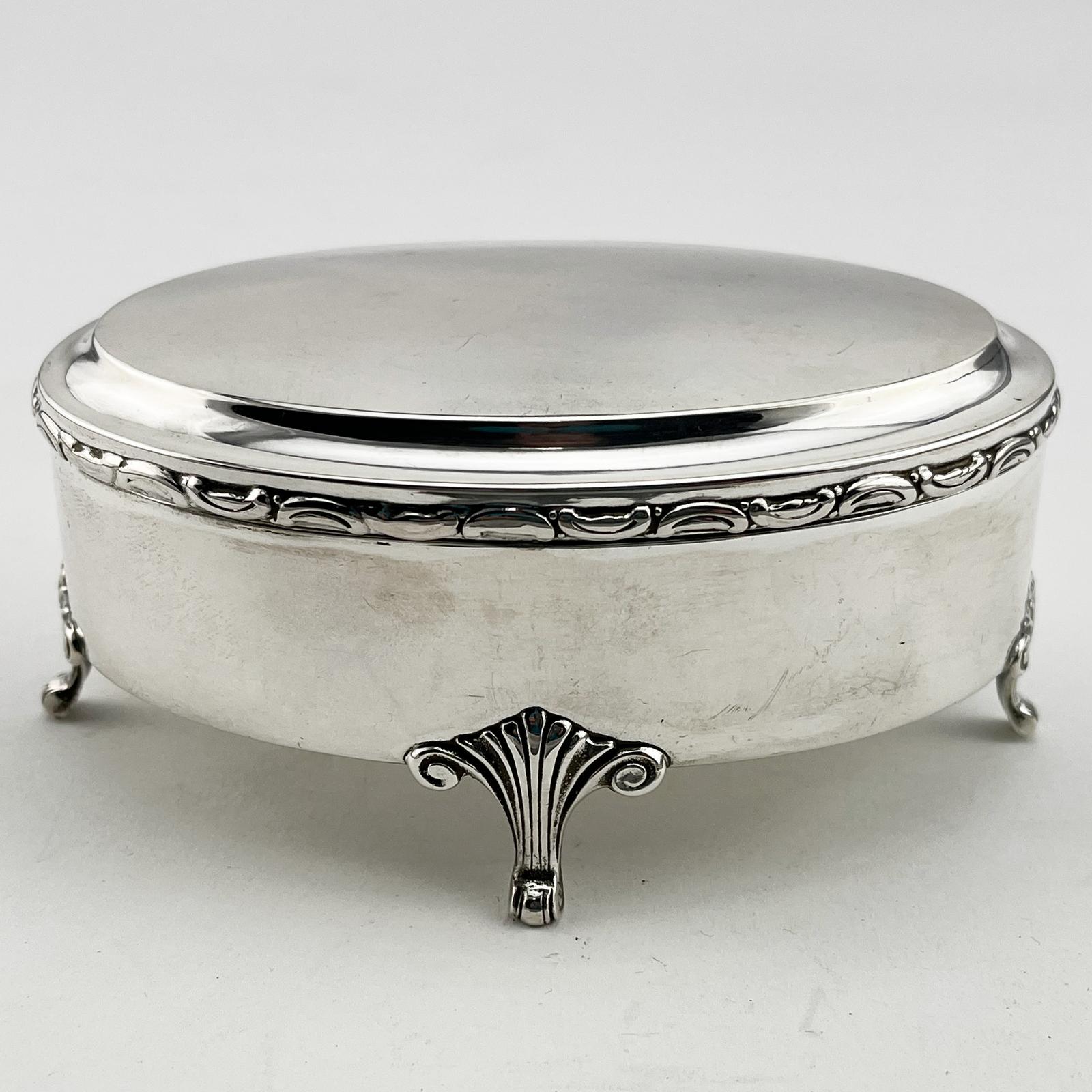 Swedish 830 Grade Sterling Silver Jewellery Box (1 of 6) Swedish 830 Grade Sterling Silver Jewellery Box (1 of 6)