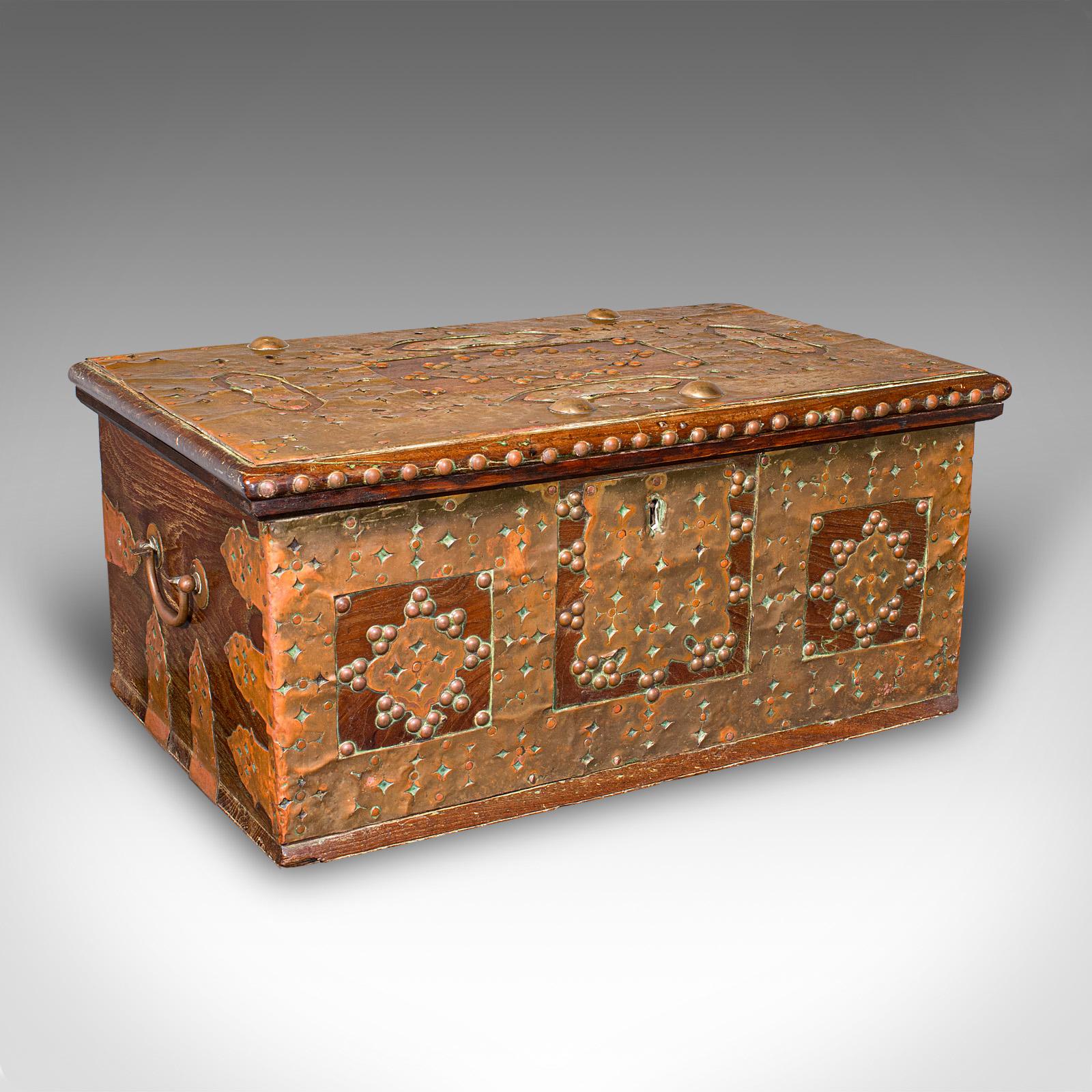 Small Antique Zanzibar Chest, East African Teak, Brass, Travel Trunk c.1850 (1 of 11) Small Antique Zanzibar Chest, East African Teak, Brass, Travel Trunk c.1850 (1 of 11)