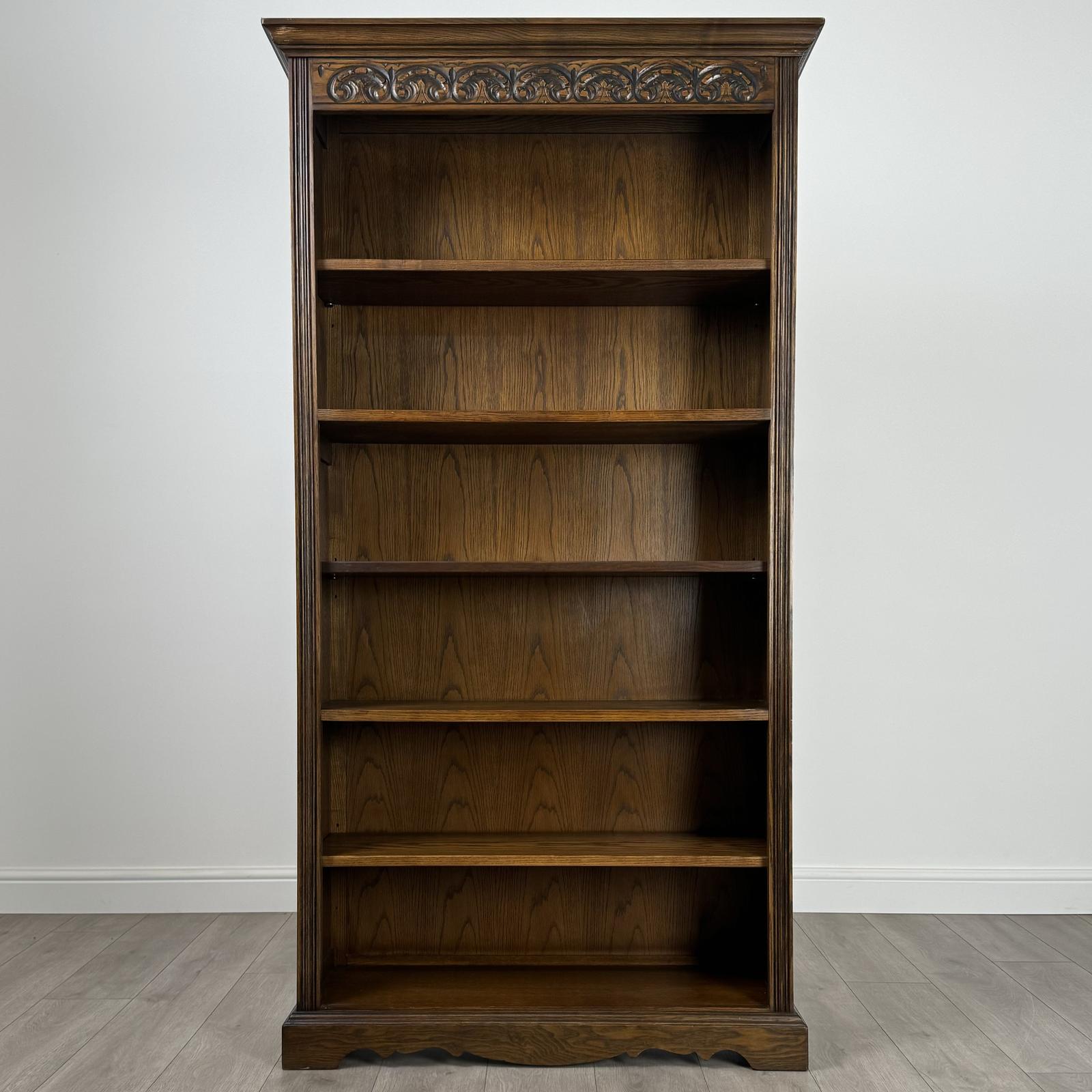 Antique 20th Century Carved Open Bookcase In Oak (1 of 10) Antique 20th Century Carved Open Bookcase In Oak (1 of 10)