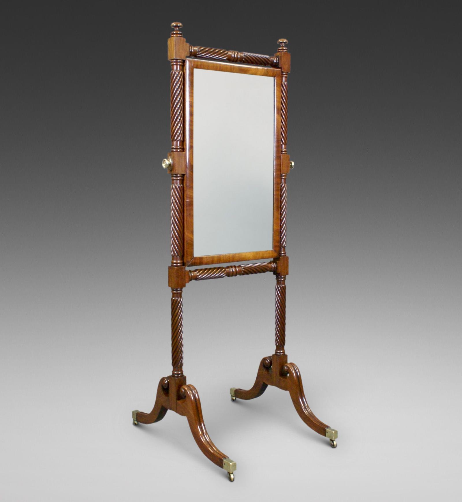 A William IV Mahogany Cheval Mirror (1 of 6)