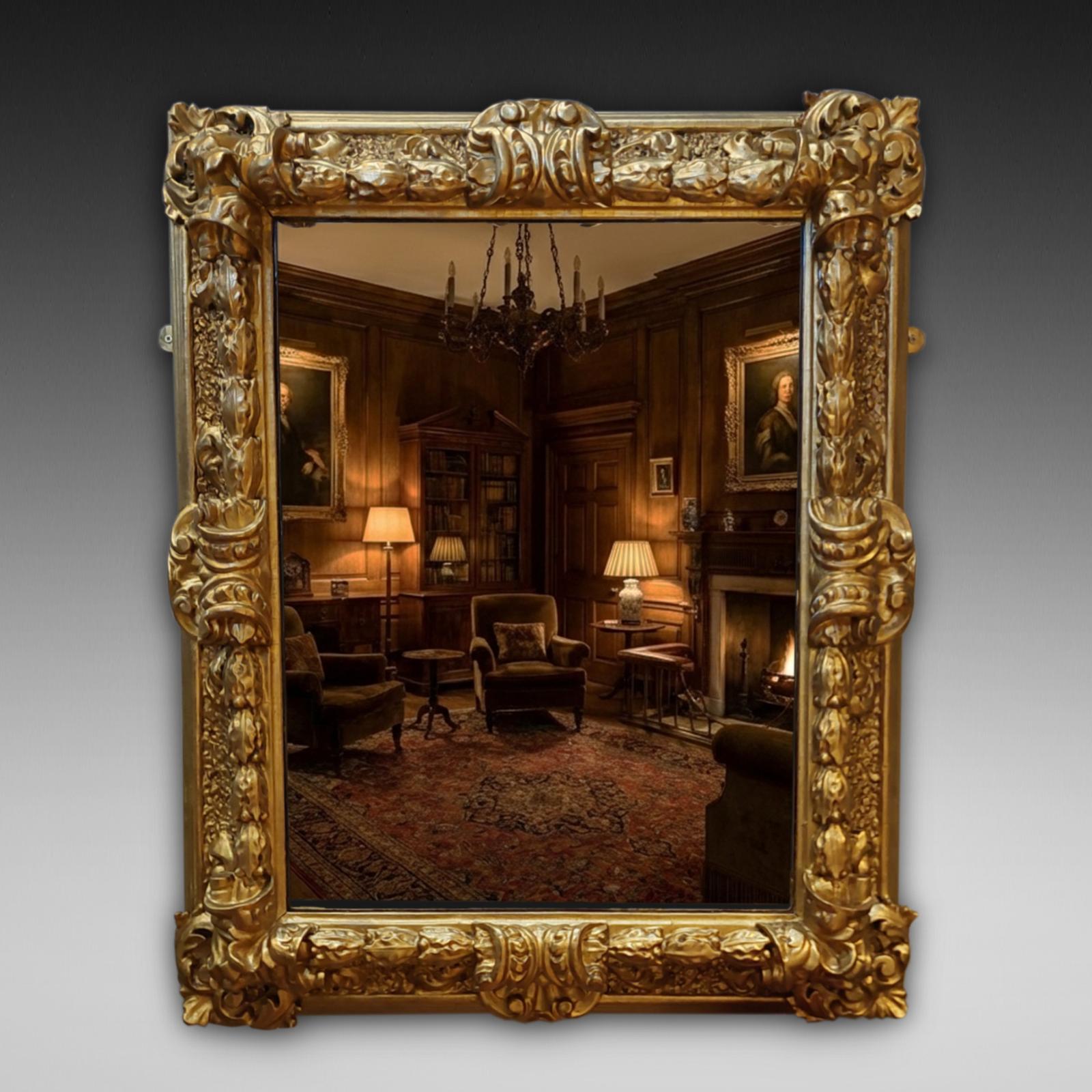 19thc Giltwood and Sand Moulded Gesso Framed Mirror (1 of 10) 19thc Giltwood and Sand Moulded Gesso Framed Mirror (1 of 10)