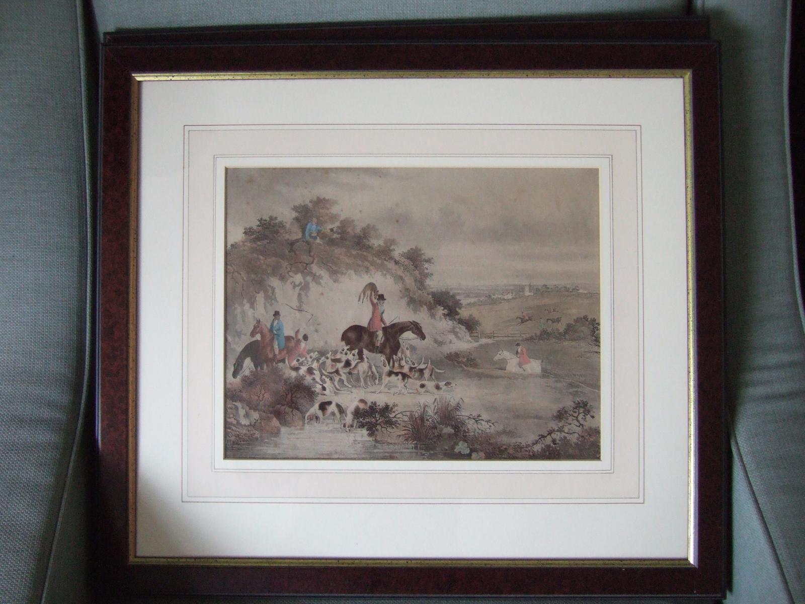 After Dean Wolstenholme snr - Pair of Aquatints of Hunting Dated 1823 (1 of 7)