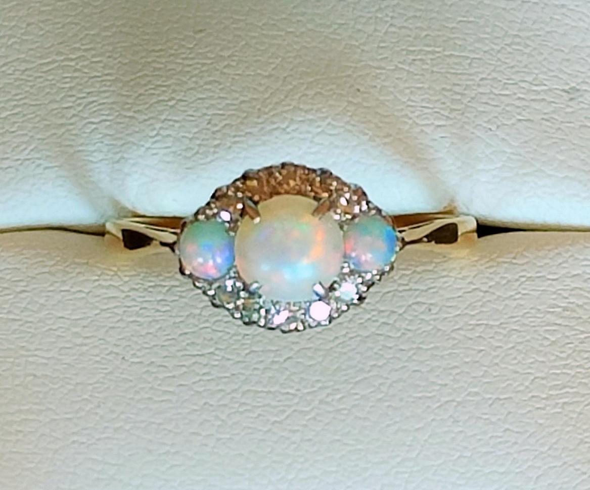 Rare Art Deco 18ct Gold Platinum Opal Diamond Ring (1 of 16) Rare Art Deco 18ct Gold Platinum Opal Diamond Ring (1 of 16)