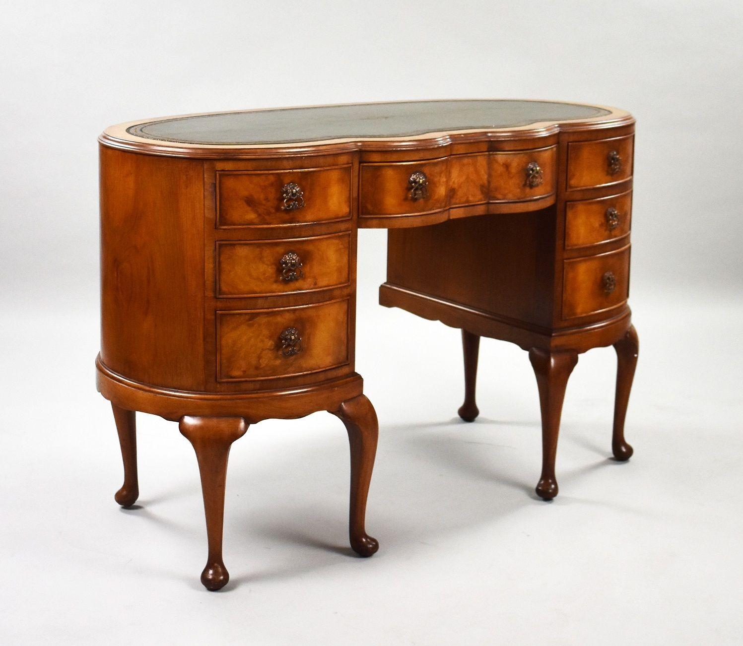 1920s Walnut Kidney Shaped Desk (1 of 18)