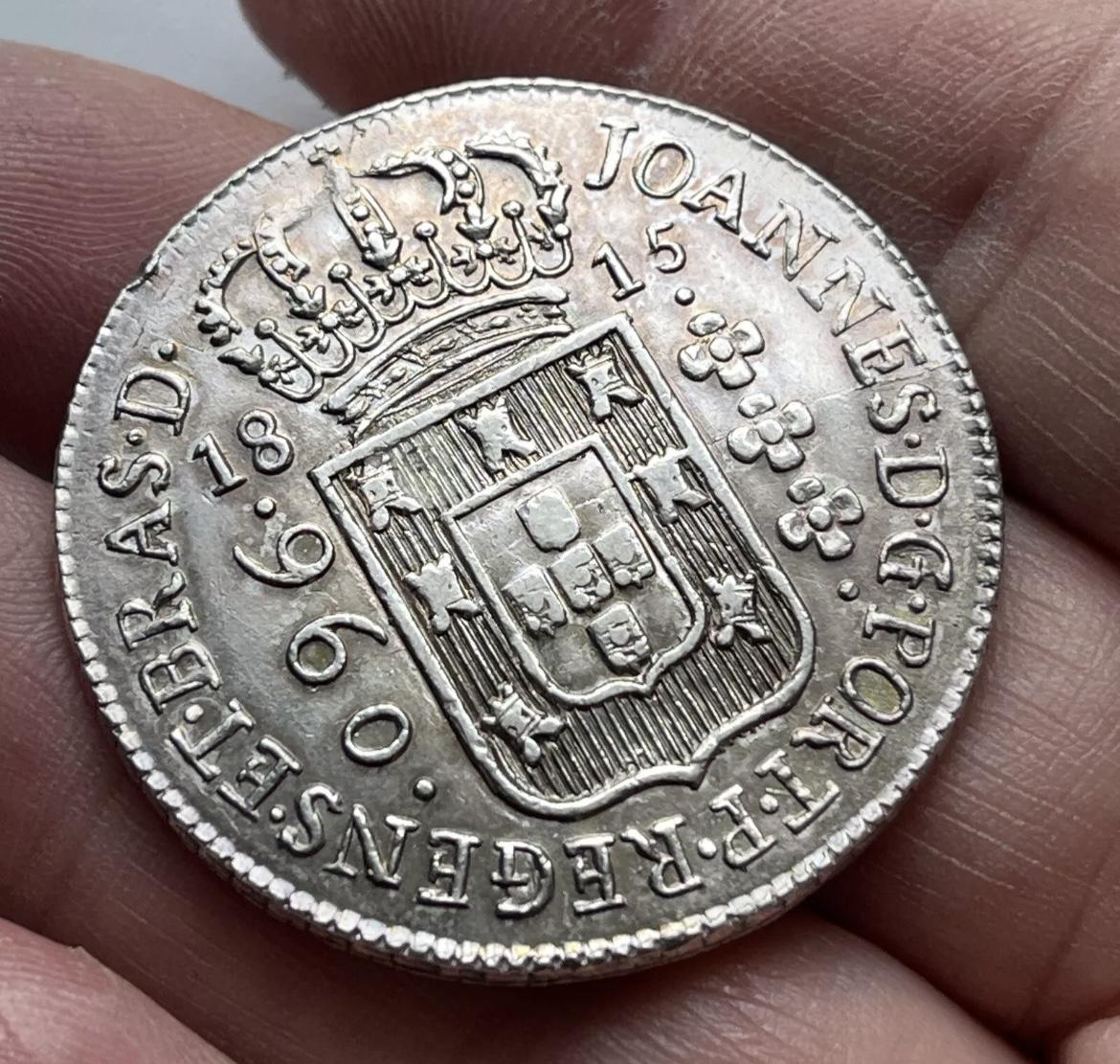 Brazil - 1815 Silver 960 Reis Struck Over Silver 8 Reales (1 of 8)