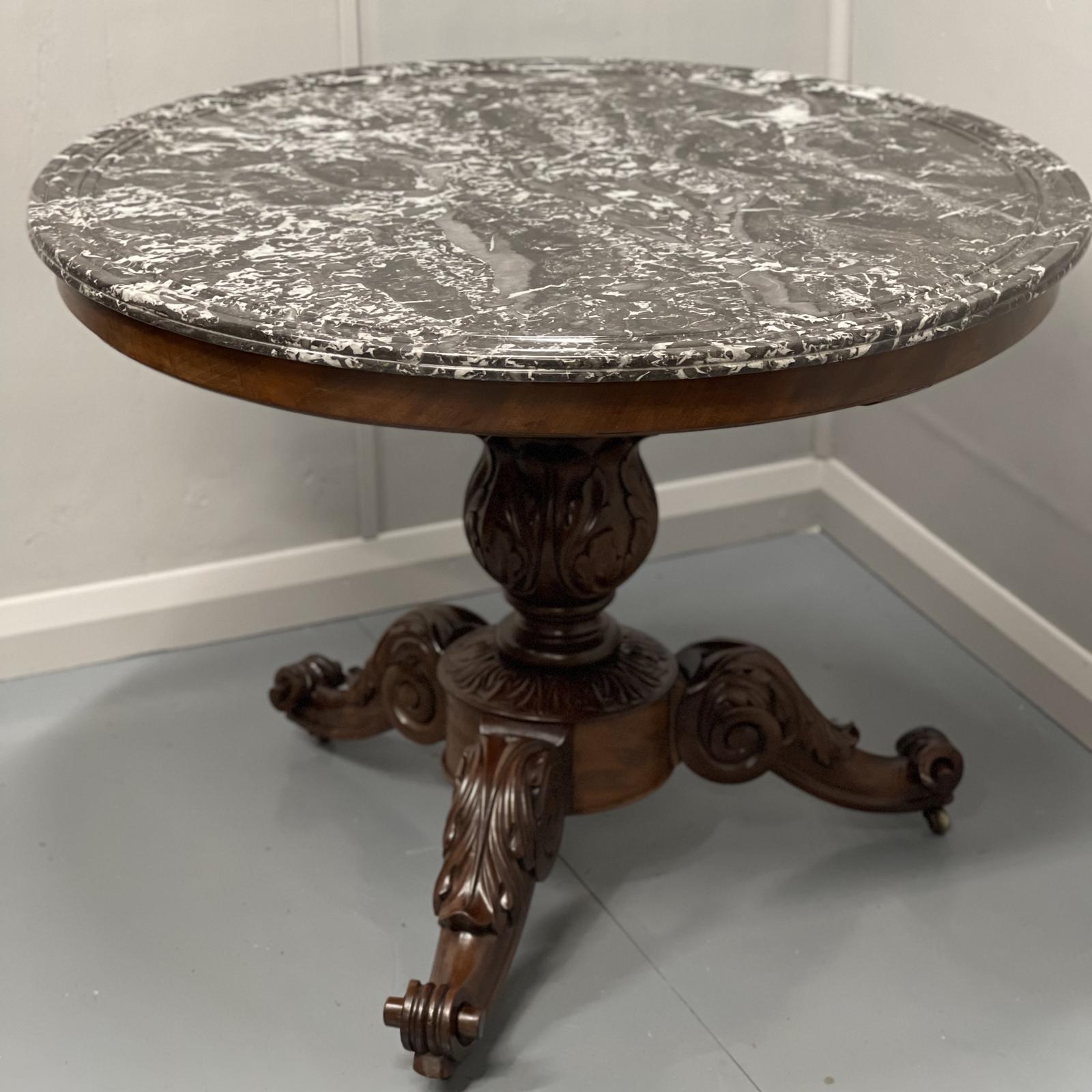 19th Century French Marble Top Gueridon Centre Table (1 of 7) 19th Century French Marble Top Gueridon Centre Table (1 of 7)