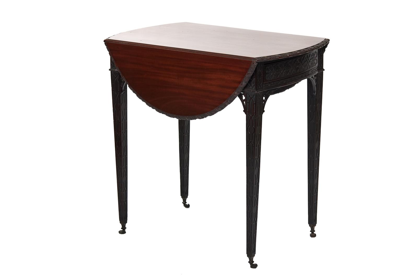 Fine Chippendale Revival Carved Mahogany Pembroke Table (1 of 6)