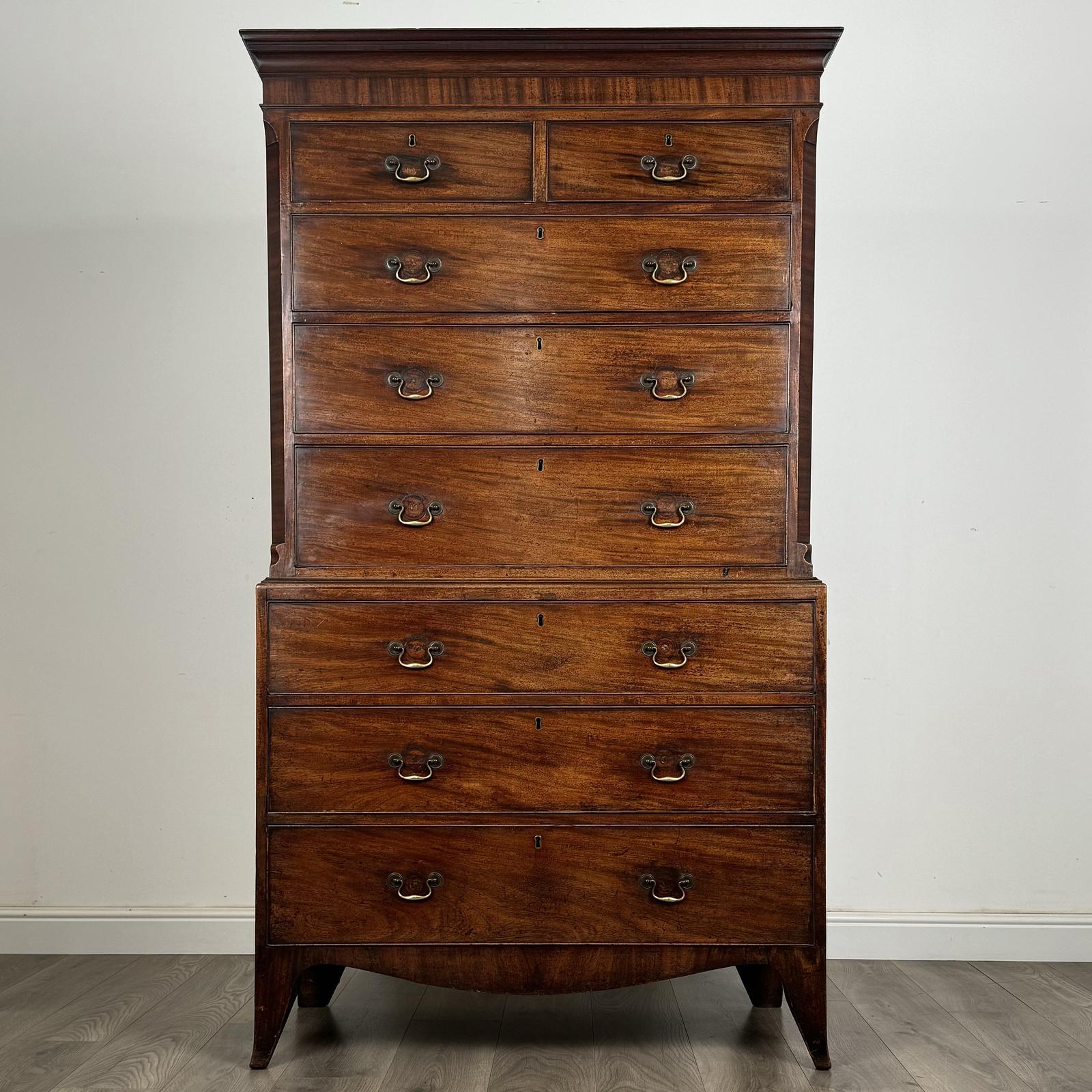 Antique 18th Century Chest on Chest in Mahogany (1 of 11)