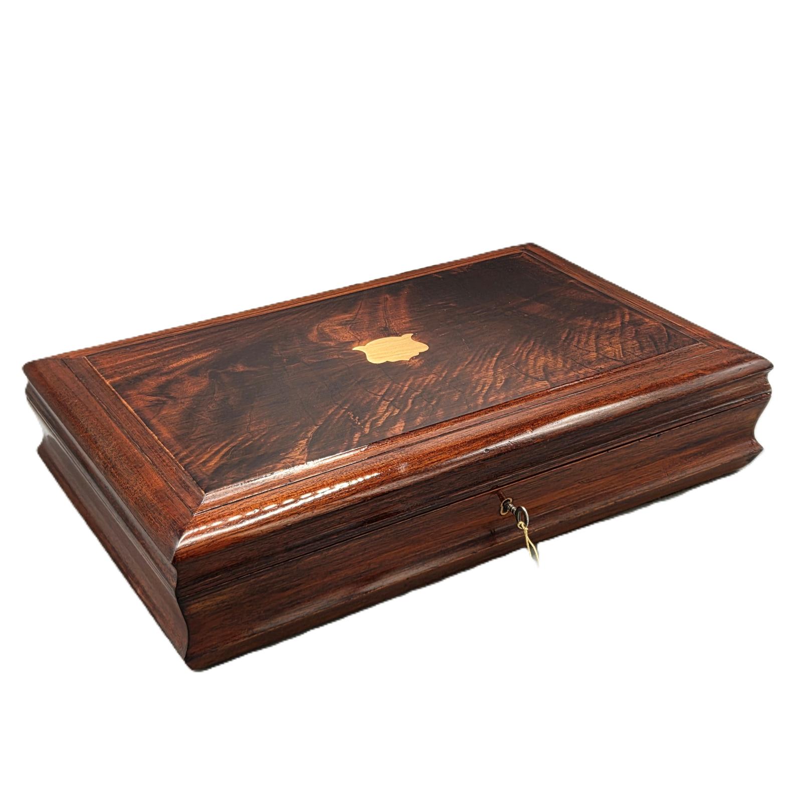 Large Late Victorian Flame Mahogany Table Box (1 of 8)