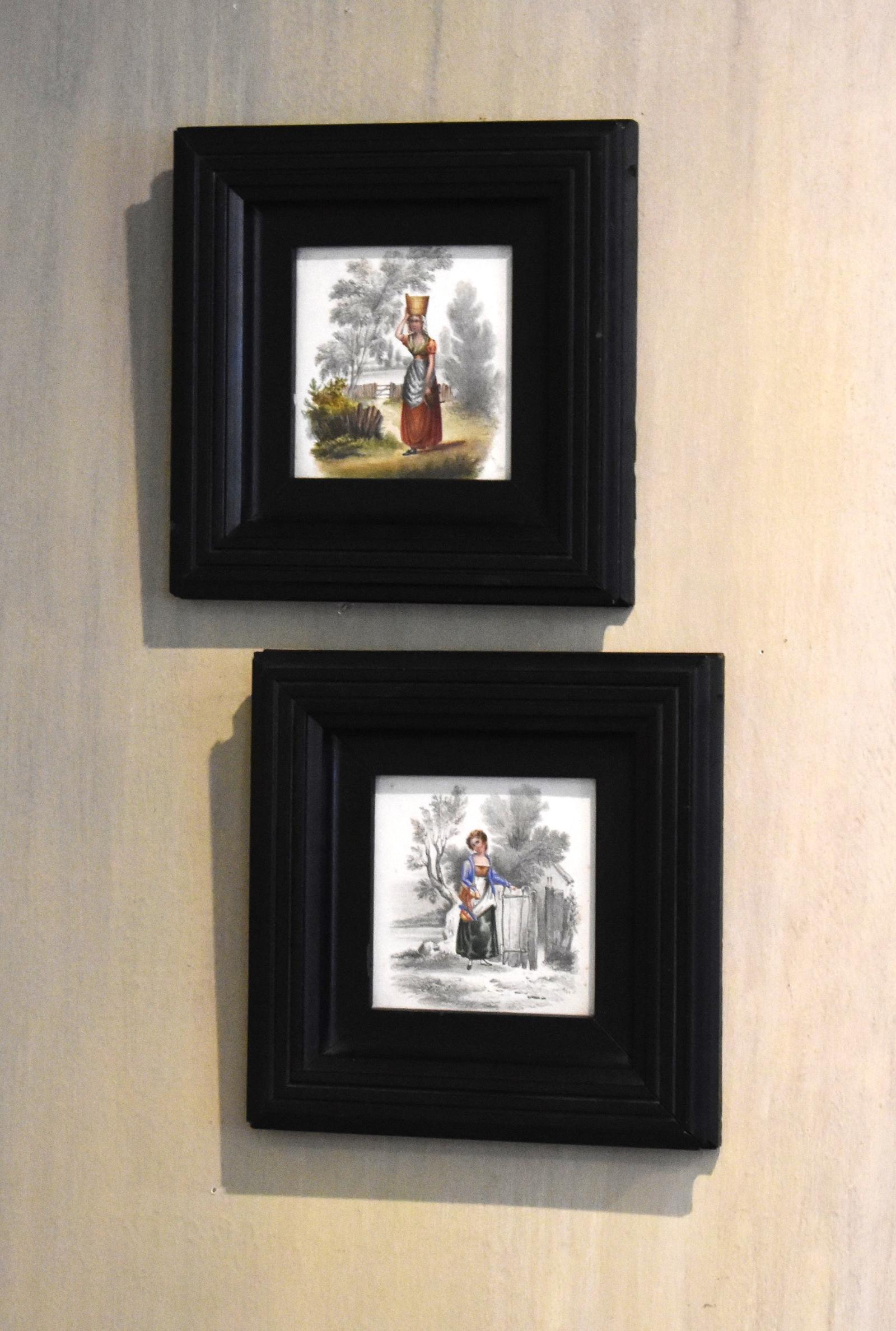 Pair of Miniature Pencil & Watercolour Scenes (1 of 6)