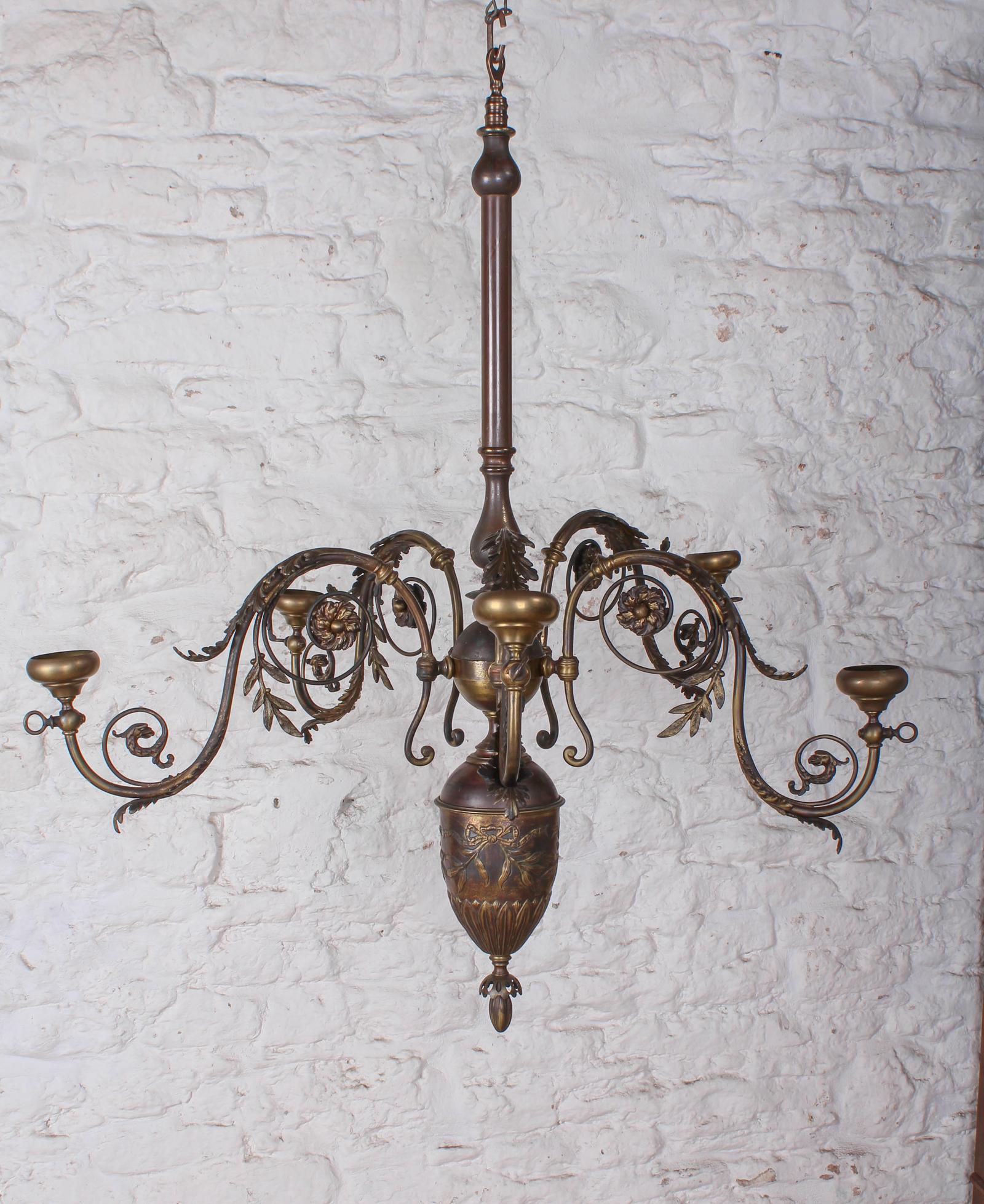 Fabulous French Ornate Brass Chandelier (1 of 8)