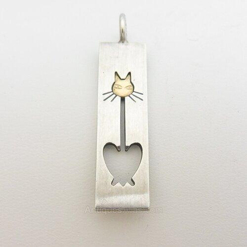 Vintage 1960s Finnish Silver Cat Pendant (1 of 7) Vintage 1960s Finnish Silver Cat Pendant (1 of 7)