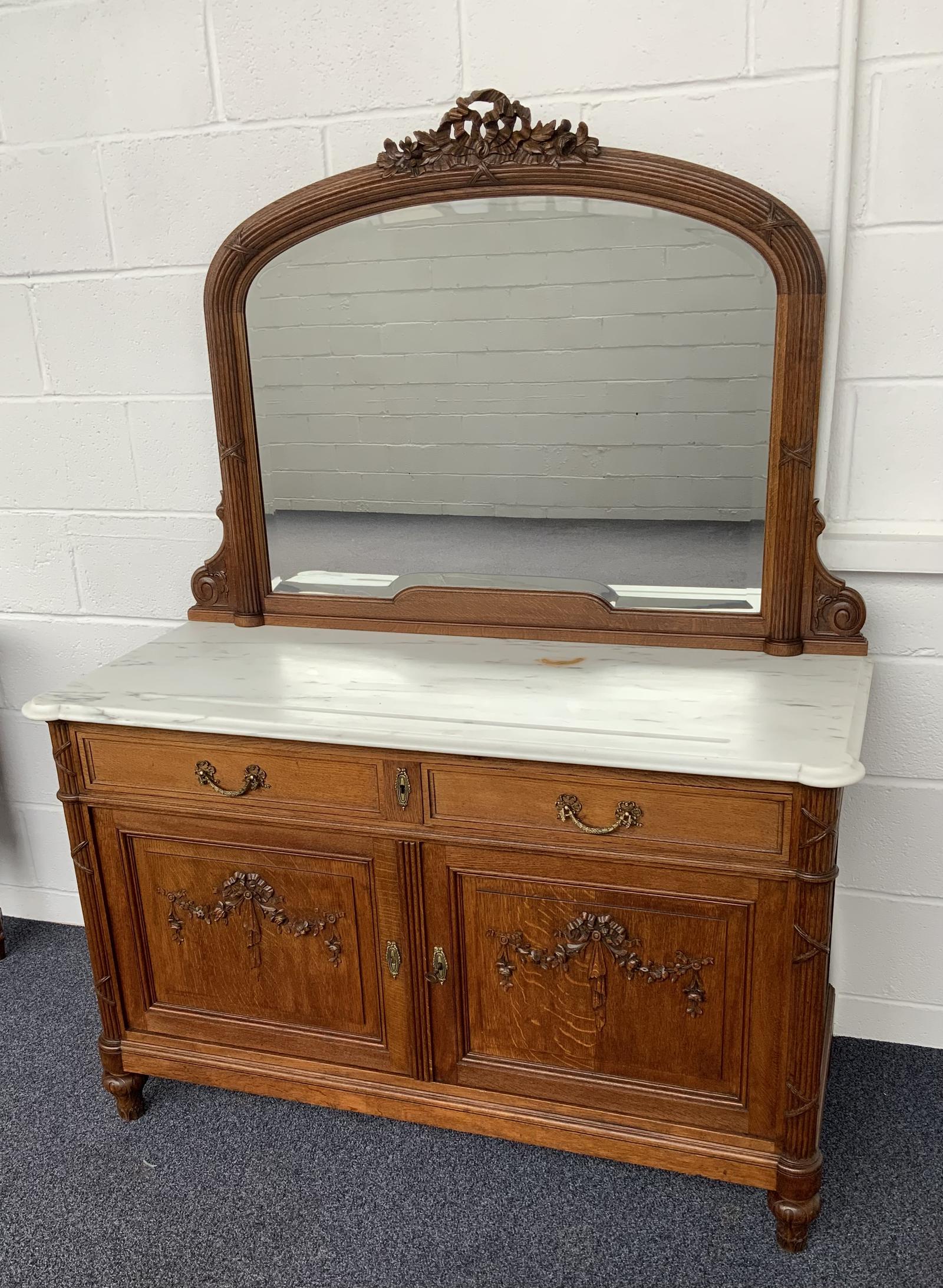 Carved Oak French Washstand (1 of 7)