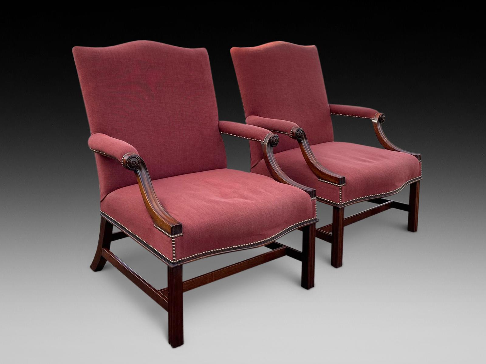 Pair of Georgian Style Gainsborough Chairs (1 of 5) Pair of Georgian Style Gainsborough Chairs (1 of 5)