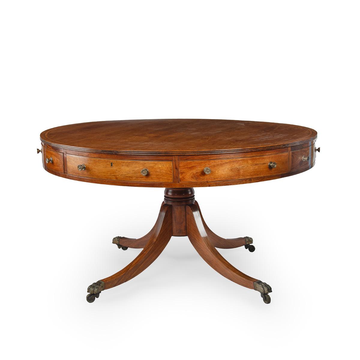 19th Century Regency Huanghali Revolving Drum Table or Rent Table (1 of 15)