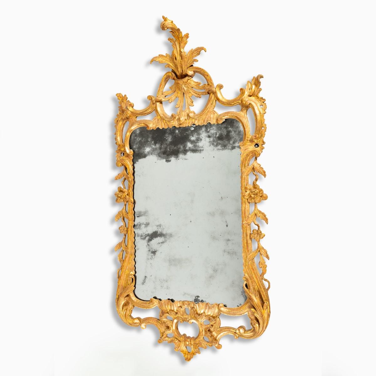 Georgian Chippendale Period Giltwood Mirror (1 of 6)