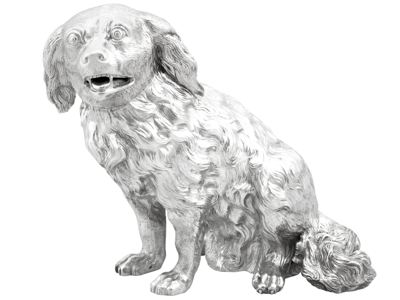 Antique German Silver Dog Sugar Box c.1890 (1 of 12)