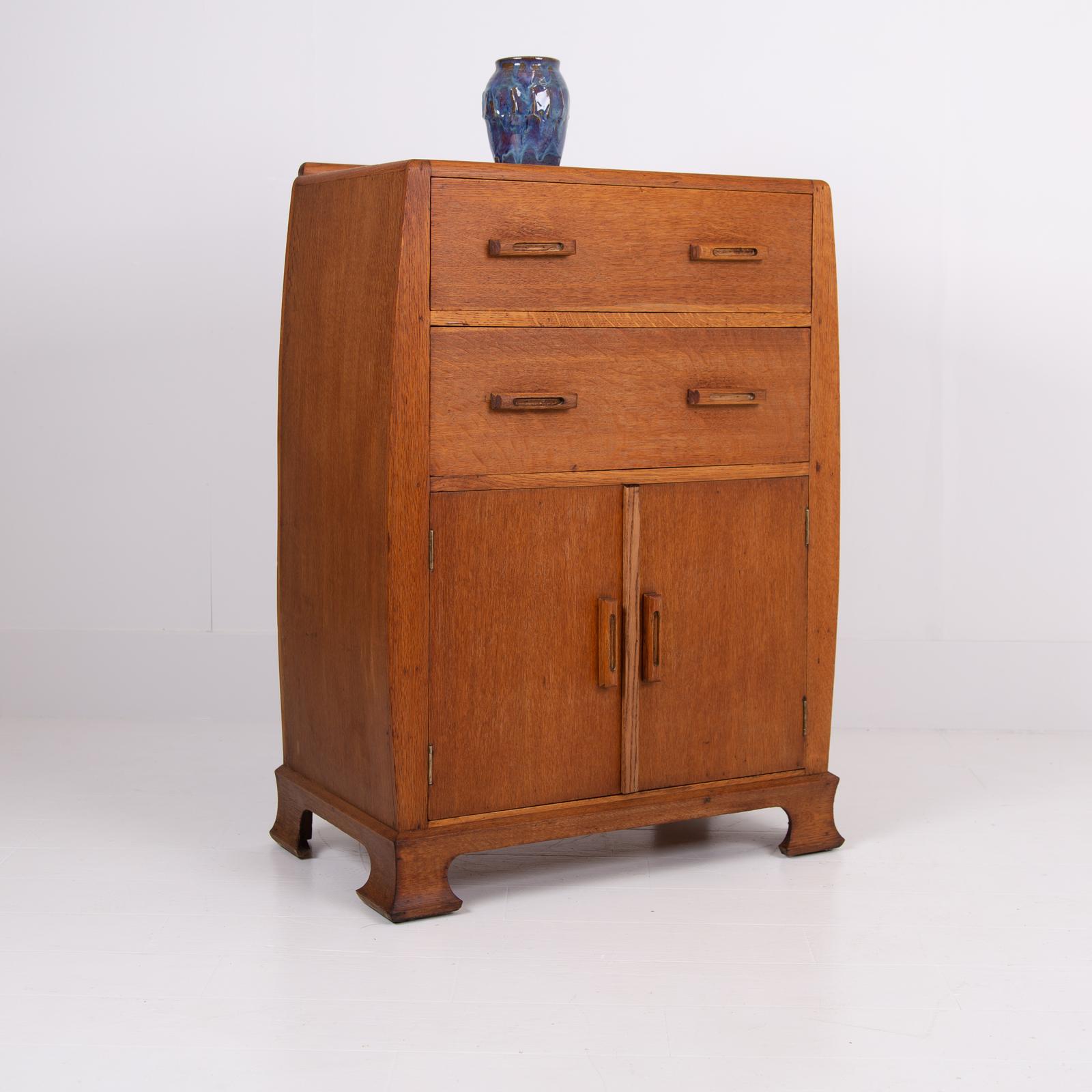 Oak 2 Drawer Tallboy Cabinet 1930s (1 of 11) Oak 2 Drawer Tallboy Cabinet 1930s (1 of 11)