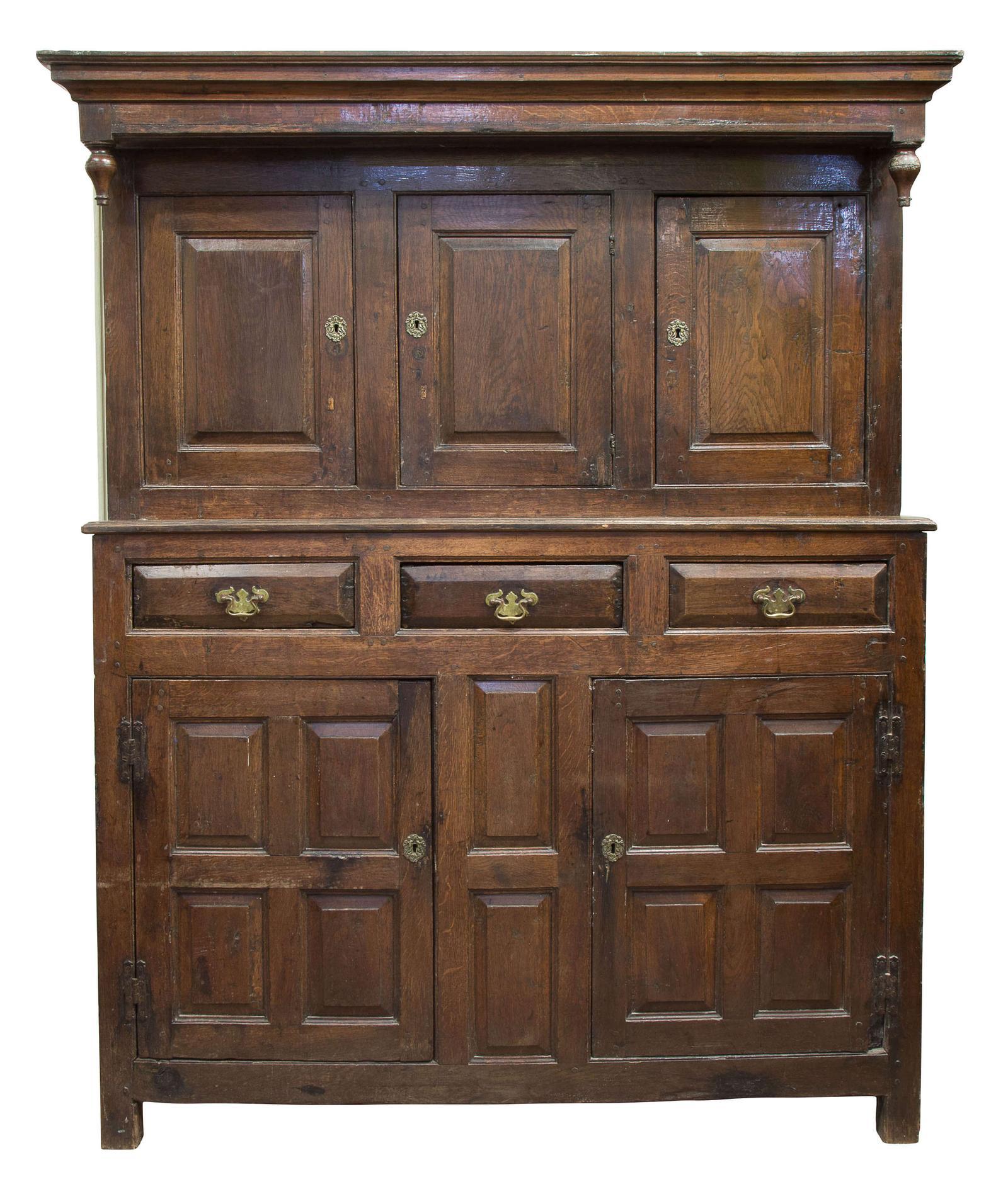 Late 17th Century Welsh Oak Court Cupboard (1 of 1)