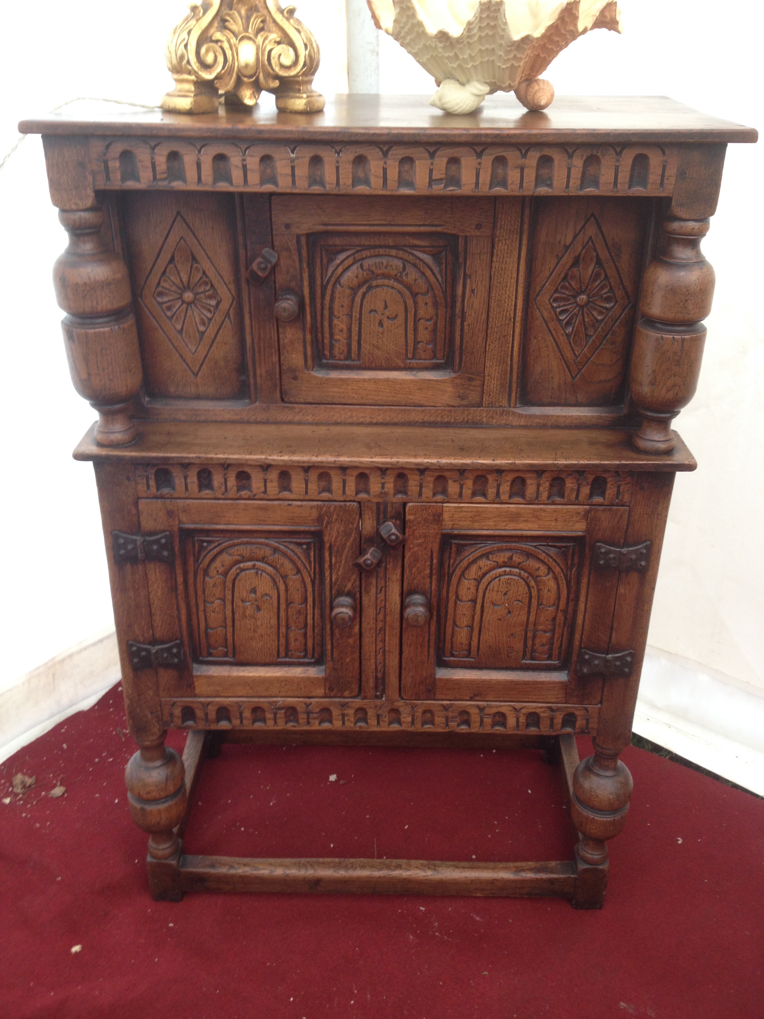 Miniature Ipswich Oak Court Cupboard (1 of 1)
