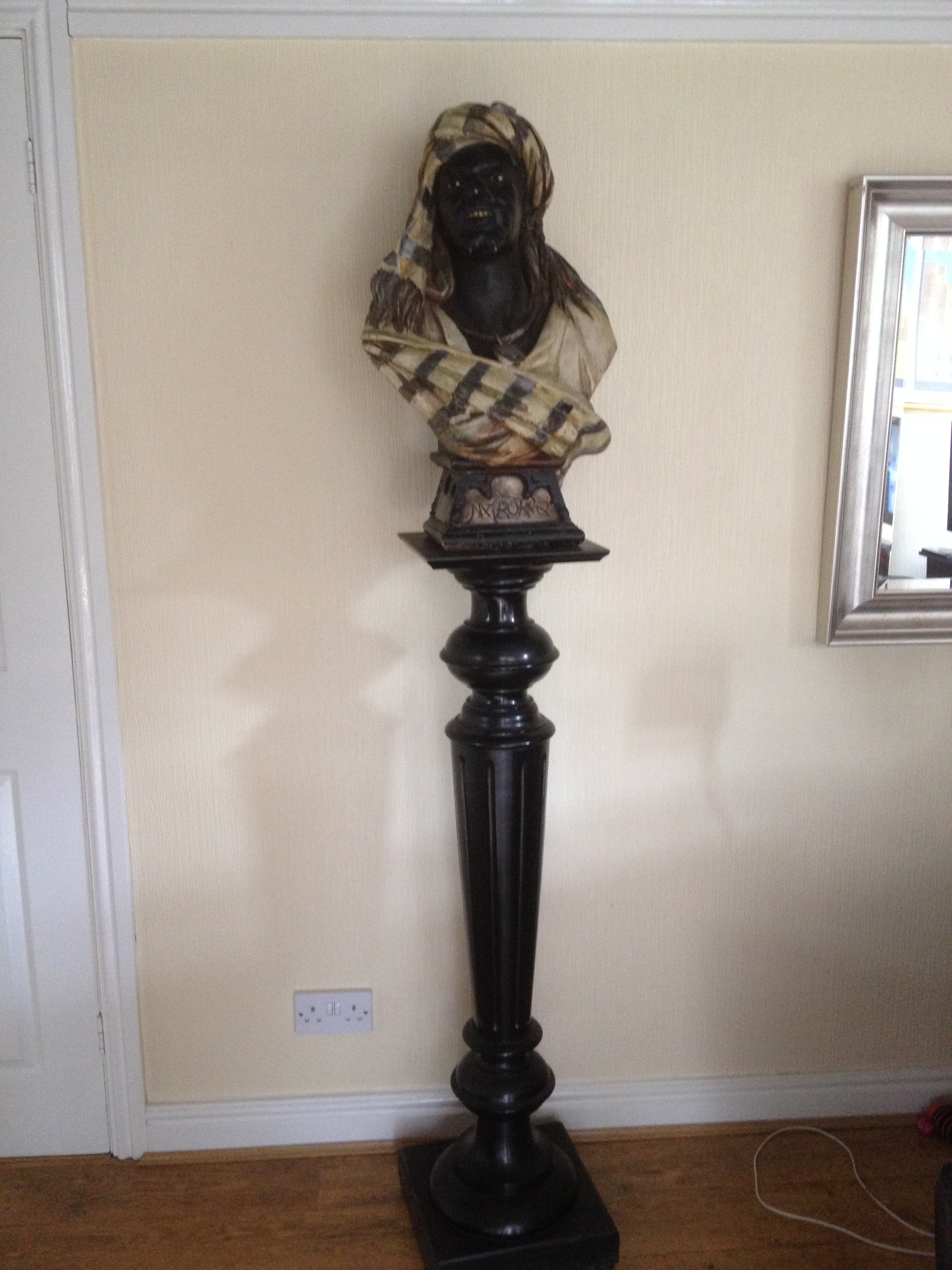 Large Terracotta Blackamore on Ebony Stand (1 of 1)
